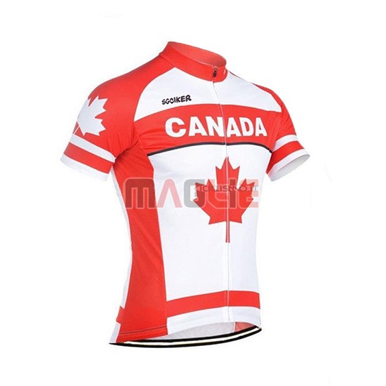 2018 Maglia Canada Manica Corta Arancione e Bianco